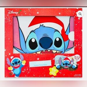 Disney Stitch Christmas Holiday Fence Sitter Hanger Red Blue Holiday Decor NEW